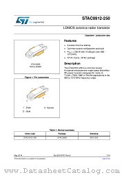 STAC0912-250 datasheet pdf ST Microelectronics
