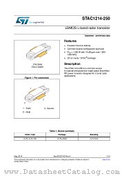 STAC1214-250 datasheet pdf ST Microelectronics