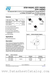 STP11N52K3 datasheet pdf ST Microelectronics
