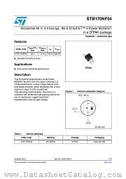 STB170NF04 datasheet pdf ST Microelectronics