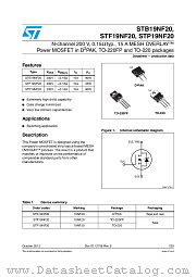 STB19NF20 datasheet pdf ST Microelectronics
