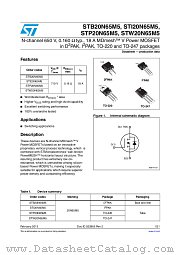 STB20N65M5 datasheet pdf ST Microelectronics