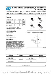 STP21N90K5 datasheet pdf ST Microelectronics