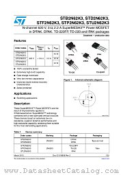 STP2N62K3 datasheet pdf ST Microelectronics