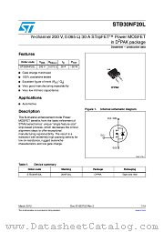 STB30NF20L datasheet pdf ST Microelectronics