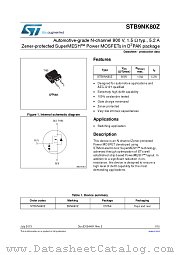 STB9NK80Z datasheet pdf ST Microelectronics