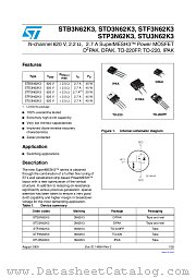STD3N62K3 datasheet pdf ST Microelectronics