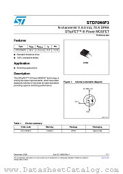 STD70N6F3 datasheet pdf ST Microelectronics