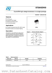STD840DN40 datasheet pdf ST Microelectronics