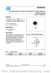 STD8NF25 datasheet pdf ST Microelectronics