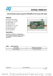 STEVAL-TDR015V1 datasheet pdf ST Microelectronics