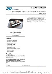 STEVAL-TDR033V1 datasheet pdf ST Microelectronics