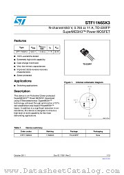 STF11N65K3 datasheet pdf ST Microelectronics