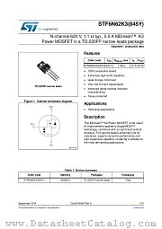 STF6N62K3(045Y) datasheet pdf ST Microelectronics
