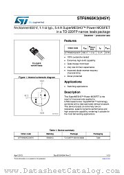 STF6N65K3(045Y) datasheet pdf ST Microelectronics