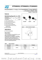 STU6N65K3 datasheet pdf ST Microelectronics