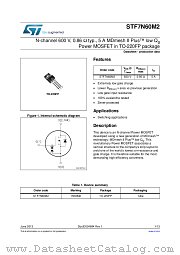 STF7N60M2 datasheet pdf ST Microelectronics