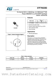 STF7N65M2 datasheet pdf ST Microelectronics