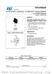 STFI24NM60N datasheet pdf ST Microelectronics