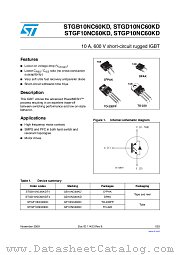 STGD10NC60KDT4 datasheet pdf ST Microelectronics
