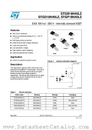STGB18N40LZ-1 datasheet pdf ST Microelectronics