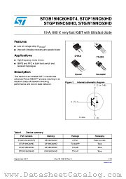 STGF19NC60HD datasheet pdf ST Microelectronics