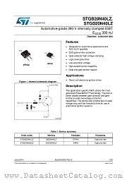 STGD20N40LZ datasheet pdf ST Microelectronics