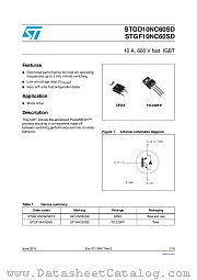 STGF10NC60SD datasheet pdf ST Microelectronics