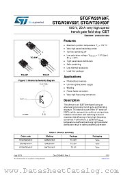 STGFW20V60F datasheet pdf ST Microelectronics