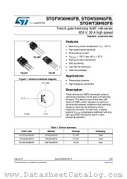 STGW30H65FB datasheet pdf ST Microelectronics