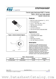 STGFW30V60DF datasheet pdf ST Microelectronics