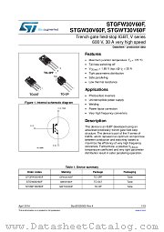 STGFW30V60F datasheet pdf ST Microelectronics