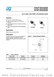 STGP19NC60SD datasheet pdf ST Microelectronics