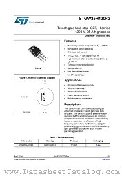 STGW25H120F2 datasheet pdf ST Microelectronics