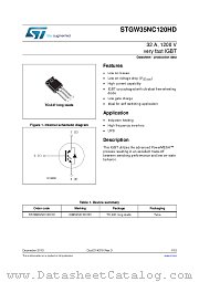 STGW35NC120HD datasheet pdf ST Microelectronics