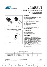 STGWT40H65DFB datasheet pdf ST Microelectronics
