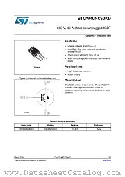 STGW40NC60KD datasheet pdf ST Microelectronics