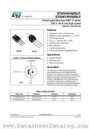 STGWT40V60DLF datasheet pdf ST Microelectronics