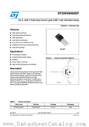 STGW50H60DF datasheet pdf ST Microelectronics