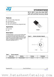 STGW50HF60SD datasheet pdf ST Microelectronics