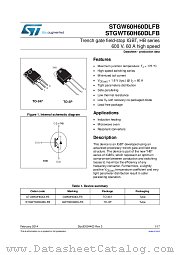 STGW60H60DLFB datasheet pdf ST Microelectronics
