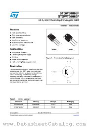 STGW60H65F datasheet pdf ST Microelectronics