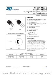 STGWT60H65FB datasheet pdf ST Microelectronics