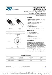 STGW60V60DF datasheet pdf ST Microelectronics
