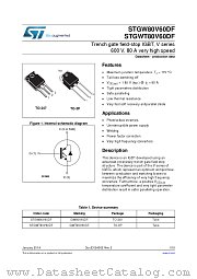STGW80V60DF datasheet pdf ST Microelectronics