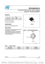STH180N10F3-2 datasheet pdf ST Microelectronics