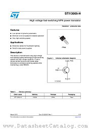 STI13005-H datasheet pdf ST Microelectronics