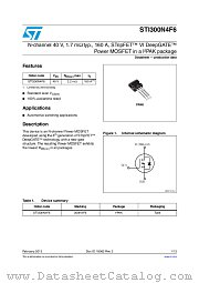 STI300N4F6 datasheet pdf ST Microelectronics