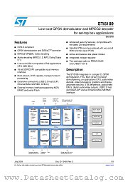STI5189ZBB datasheet pdf ST Microelectronics