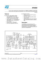 STI5202BUD datasheet pdf ST Microelectronics